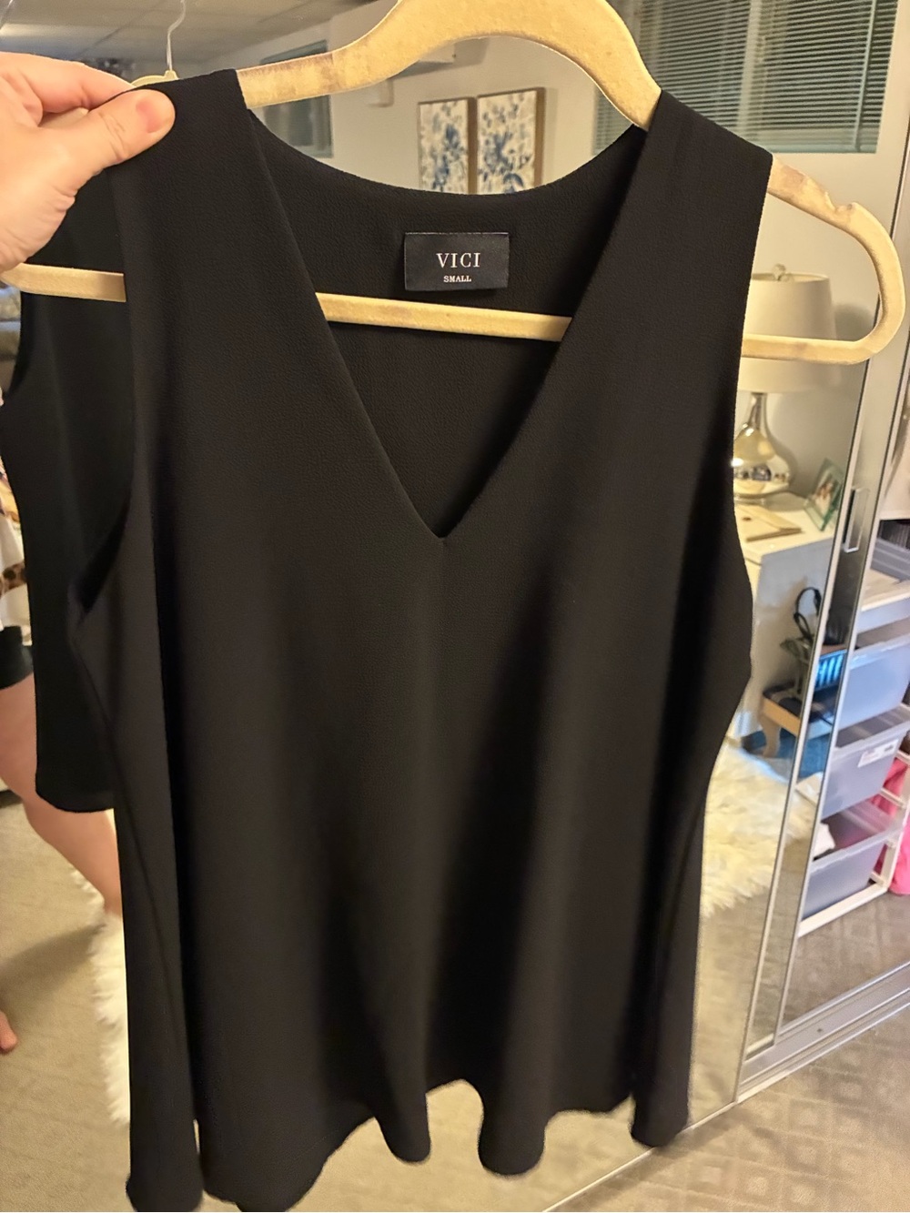 VICI Black V-Neck Sleeveless Tank